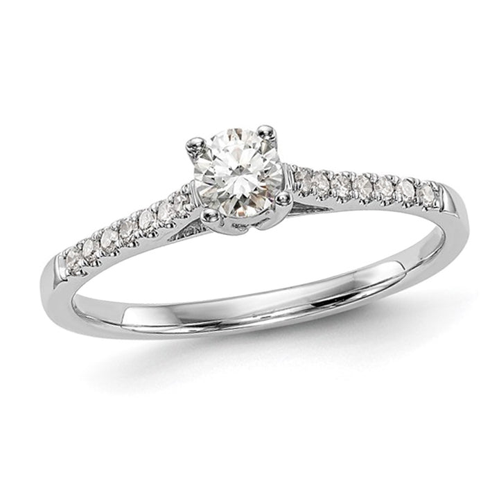1/6 Carat (ctw G-H-ISI1-SI2) Lab-Grown Diamond Promise Ring in 14K White Gold Image 1