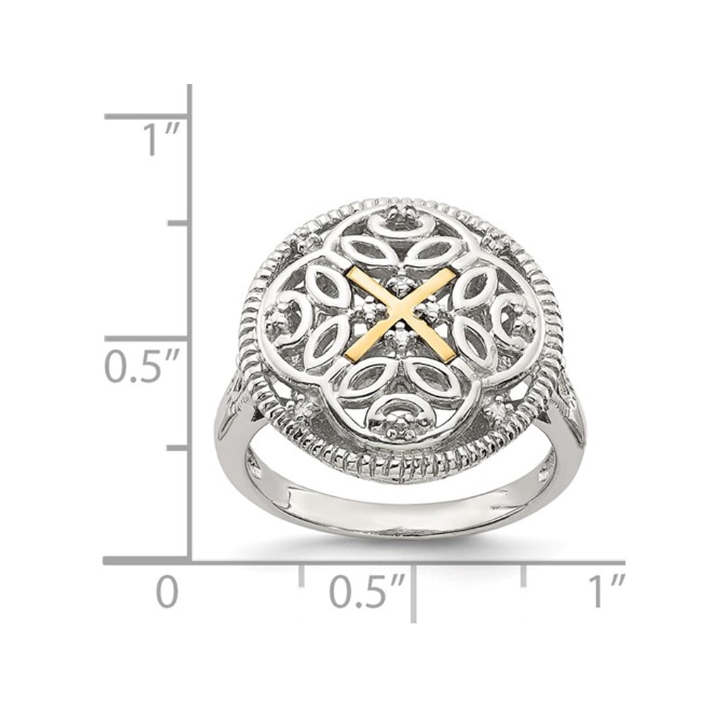 Sterling Silver Vintage X Ring with Diamond Accent Image 3