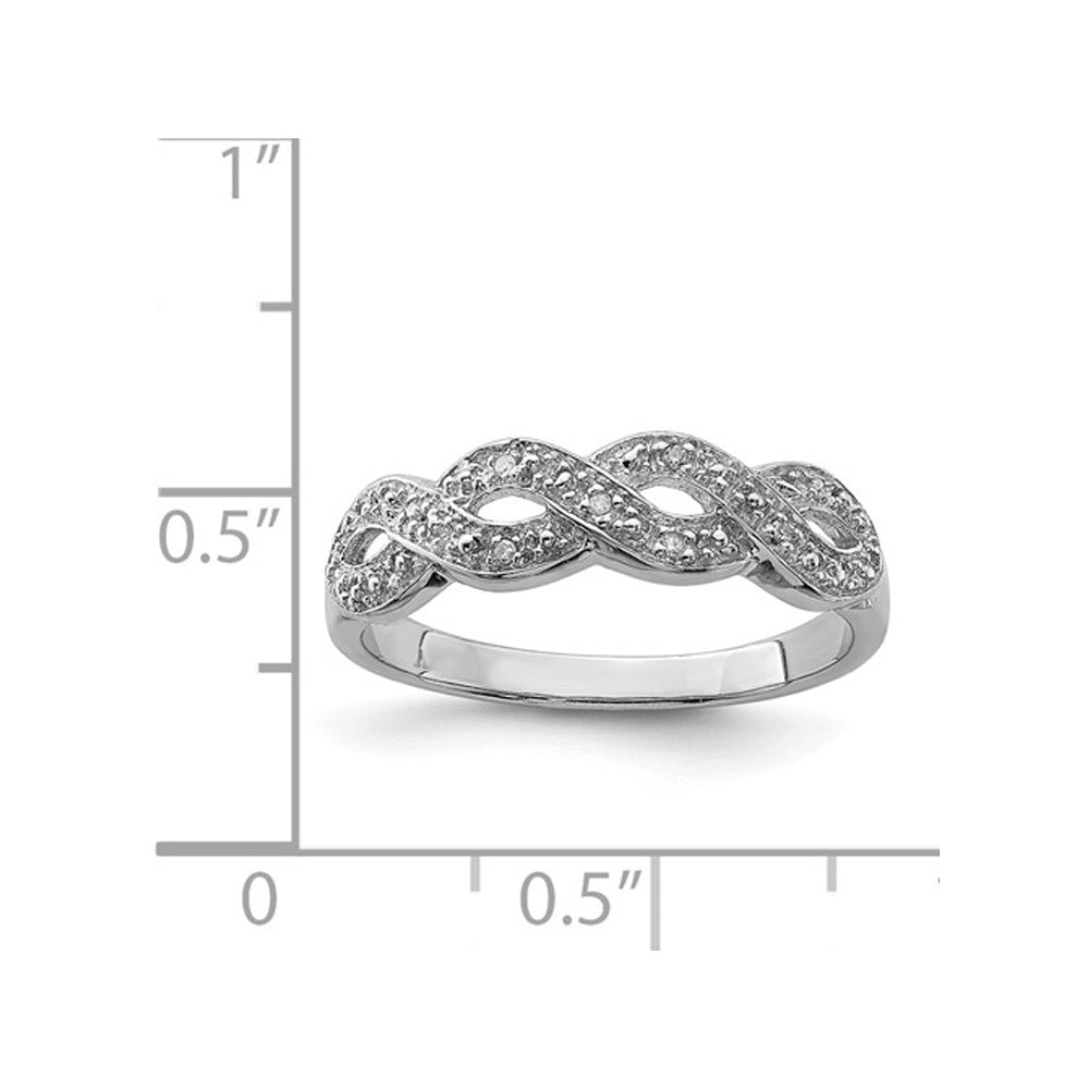 Sterling Silver Infinity Ring with Diamond Accents Image 4