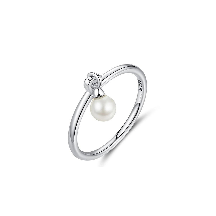 925 Sterling Silver Freshwater Pearl Dangle Ring Sizes 6 7 8 9 Stamped 925 Image 1