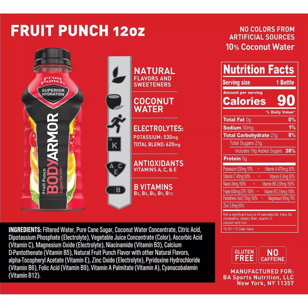 BodyArmor Sports Drink Variety Pack 12 Fluid Ounce (Pack of 24) Image 4