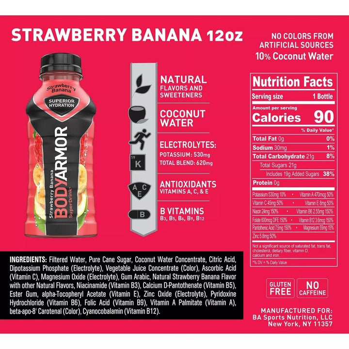 BodyArmor Sports Drink Variety Pack 12 Fluid Ounce (Pack of 24) Image 4