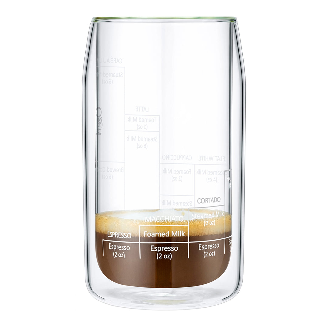 Ozeri Moderna Artisan 15 oz Double Wall Barista Coffee Glass with EZ Measure Lines Image 8