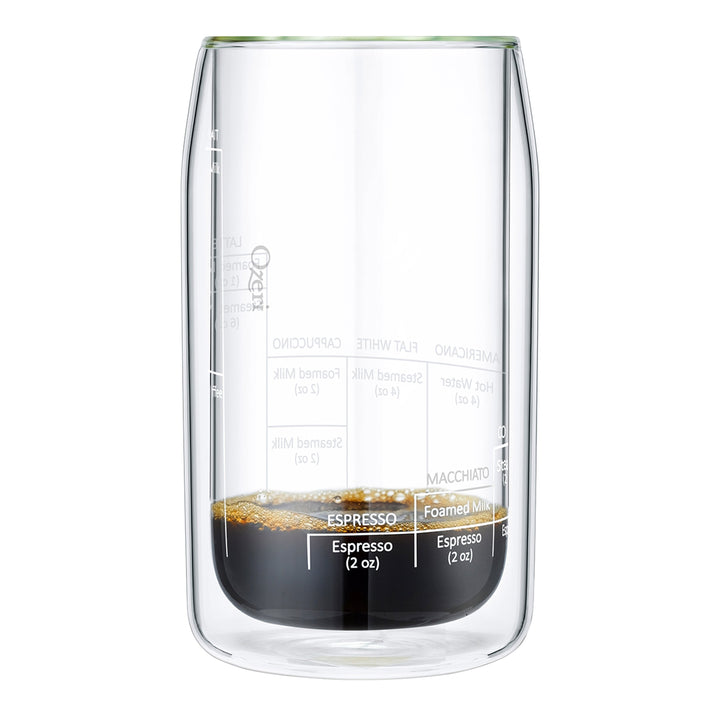 Ozeri Moderna Artisan 15 oz Double Wall Barista Coffee Glass with EZ Measure Lines Image 9