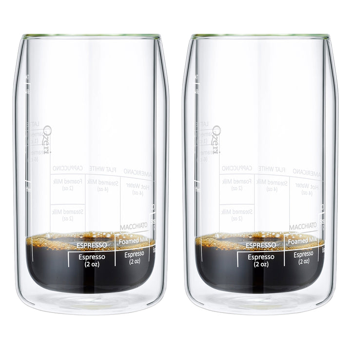 Ozeri Moderna Artisan Double Wall Barista Coffee Glasses 15 oz Set of 2 Image 9