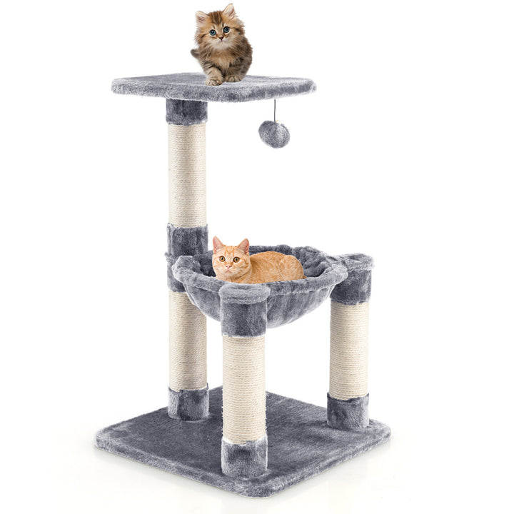 Cat Tree Multi-Level Cat Tower w/ Scratching Posts and Cat Hammock Image 1