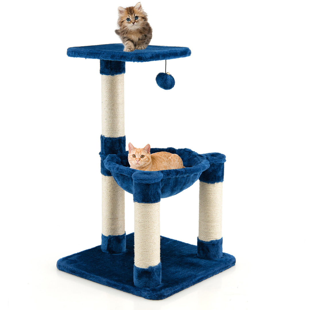 Cat Tree Multi-Level Cat Tower w/ Scratching Posts and Cat Hammock Image 1