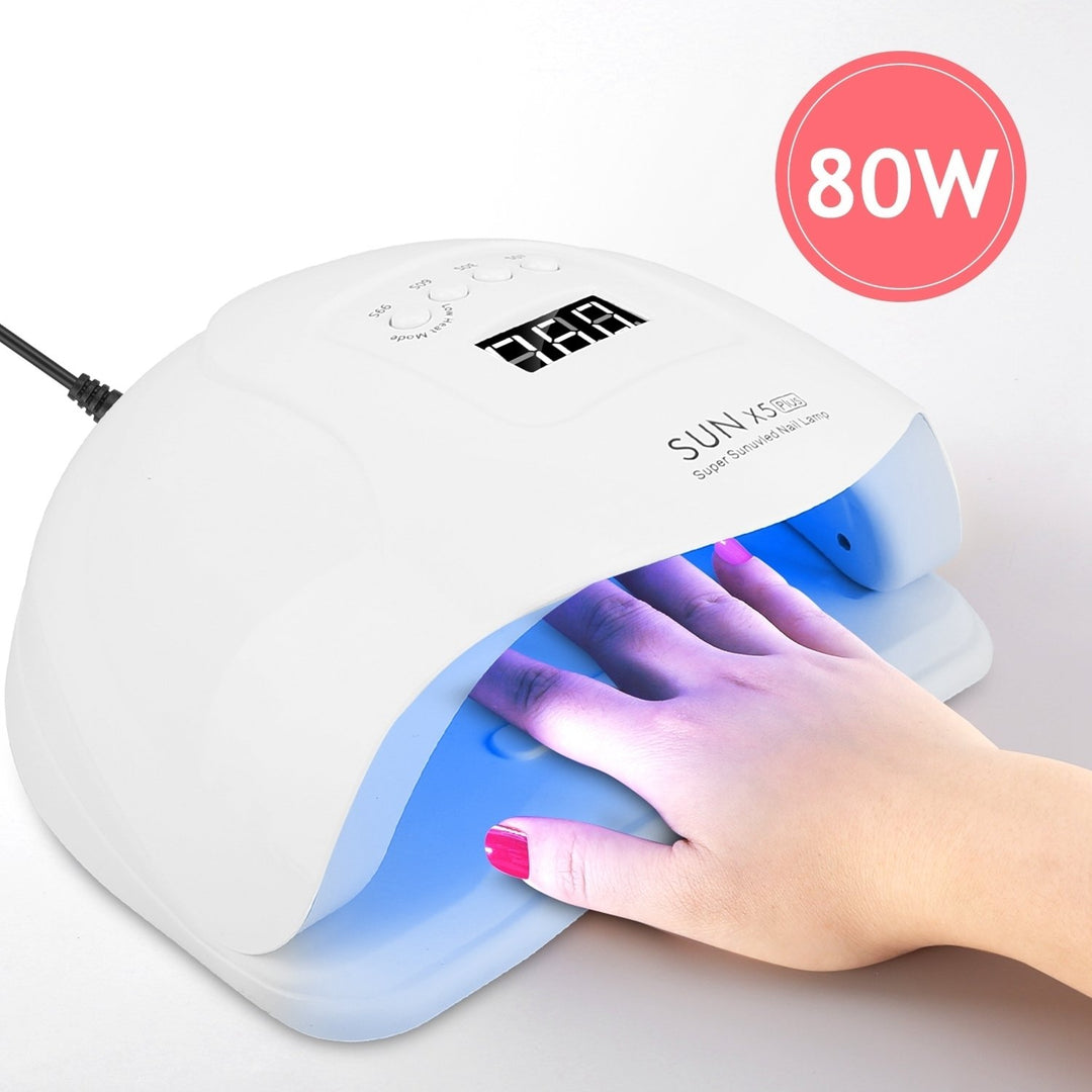 80W UV LED Nail Lamp Gel Polish Nail Dryer 36LEDs Fingernail Toenail Gel Curing Machine PIR Sensor Timer Display Image 2