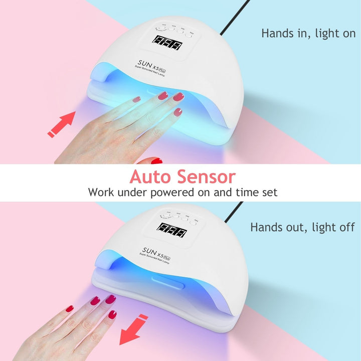 80W UV LED Nail Lamp Gel Polish Nail Dryer 36LEDs Fingernail Toenail Gel Curing Machine PIR Sensor Timer Display Image 3