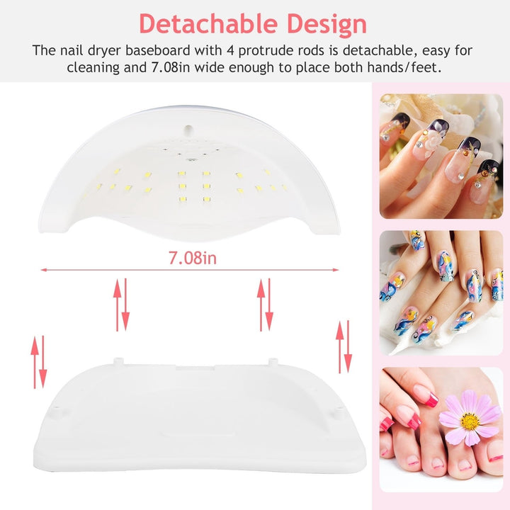 80W UV LED Nail Lamp Gel Polish Nail Dryer 36LEDs Fingernail Toenail Gel Curing Machine PIR Sensor Timer Display Image 4