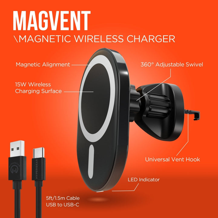 HyperGear MagVent Wireless Car Charging Mount for iPhone 13 (15454-HYP) Image 9