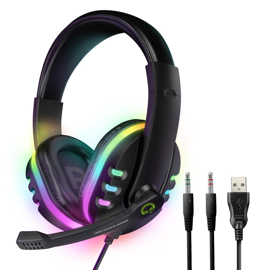 HyperGear SoundRecon RGB LED Gaming Headset w 7 Color Lights and Mic (15537-HYP) Image 1