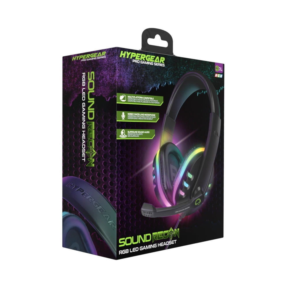 HyperGear SoundRecon RGB LED Gaming Headset w 7 Color Lights and Mic (15537-HYP) Image 2