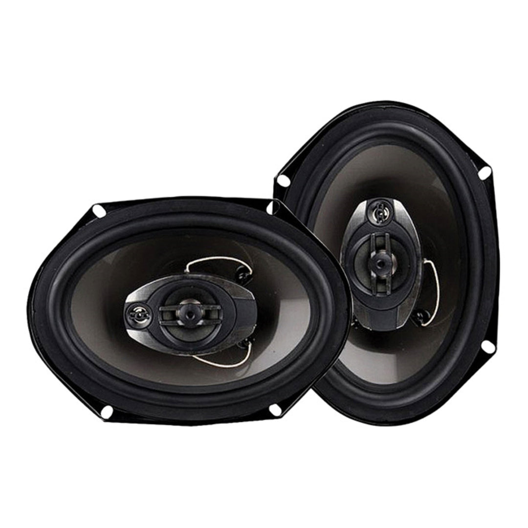 Audiodrift 6x8 350W 3 Way Car Audio Coaxial Speakers Silver IMPP Cone Image 1