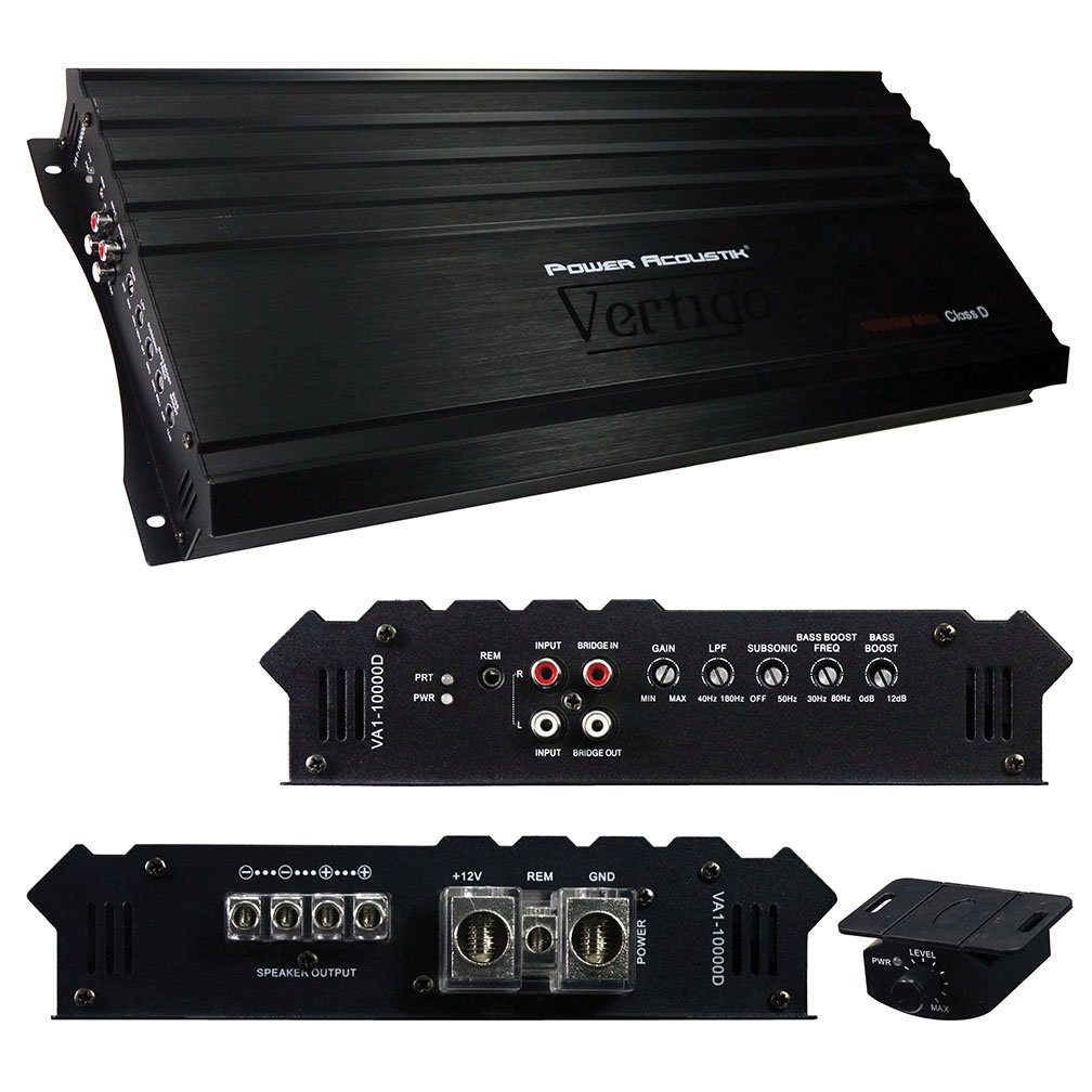 Power Acoustik 10000 Watt Mono Class D Amplifier 1-ohm Operation Car Audio Image 1