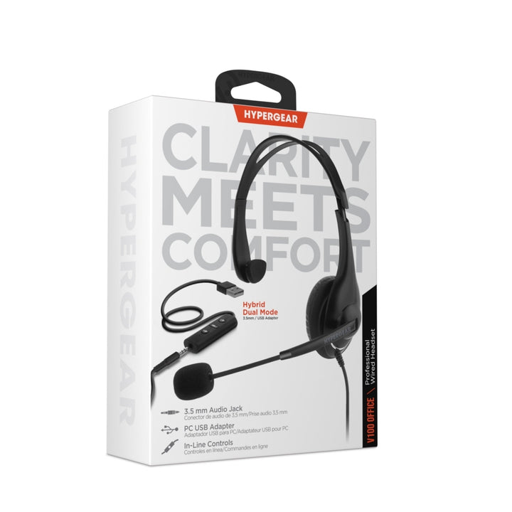 HyperGear V100 Office Professional Wired Headset w 6 Ft Cord (15525-HYP) Image 9