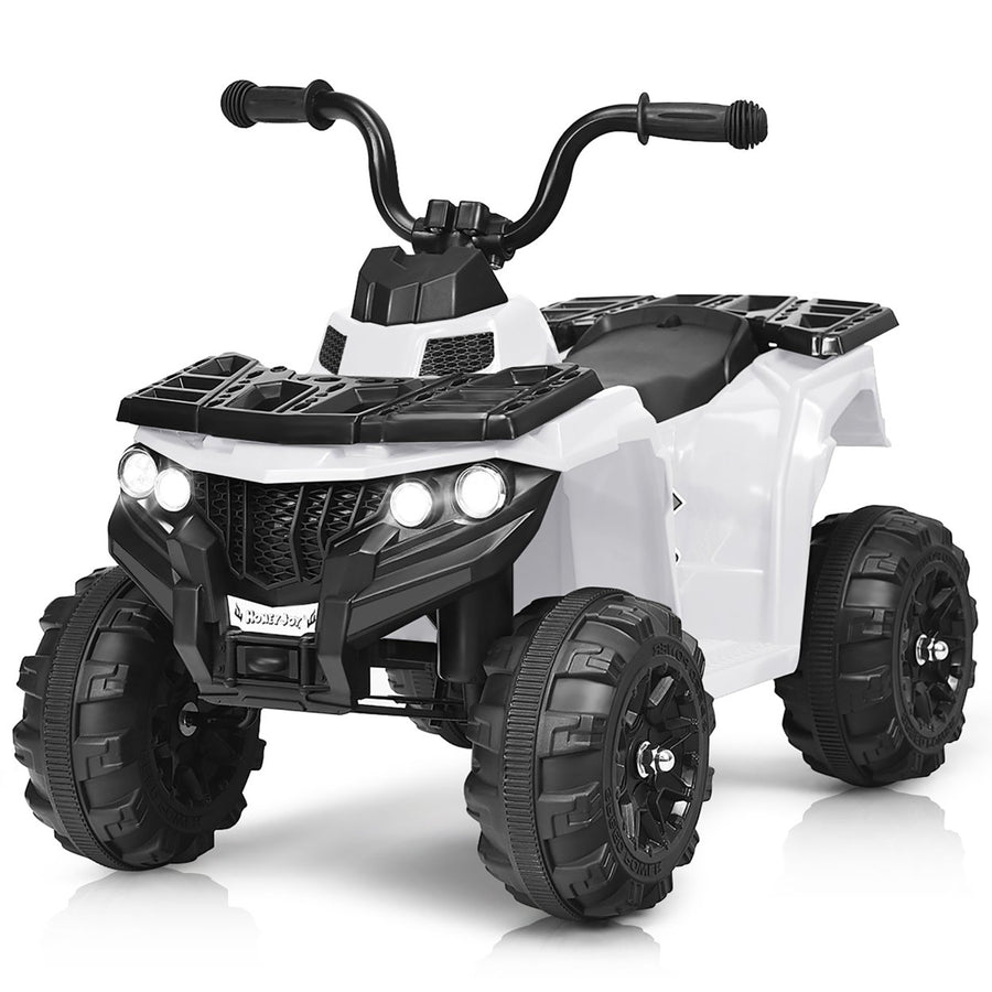 Kids Ride On ATV Quad 4 Wheeler Electric Toy Car 6V Battery Power Led Lights White Image 1