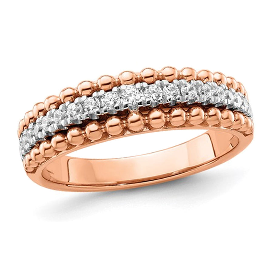 1/4 Carat (ctw SI1-SI2 G-H-I) Lab-Grown Diamond Band Ring in 14K Rose Pink Gold (SZIE 7) Image 1