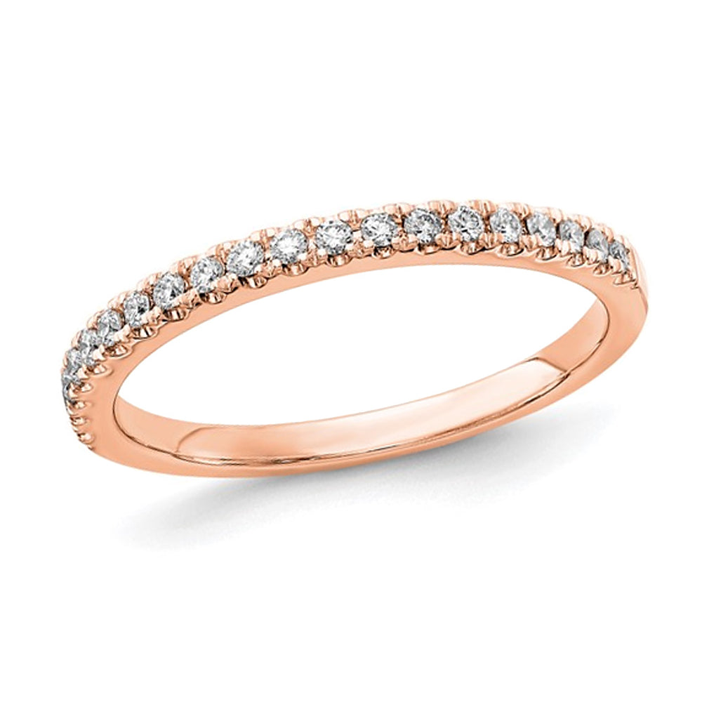 1/5 Carat (ctw E-F VS1-VS2) Lab-Grown Diamond Wedding Band Ring in 14K Rose Gold Image 1