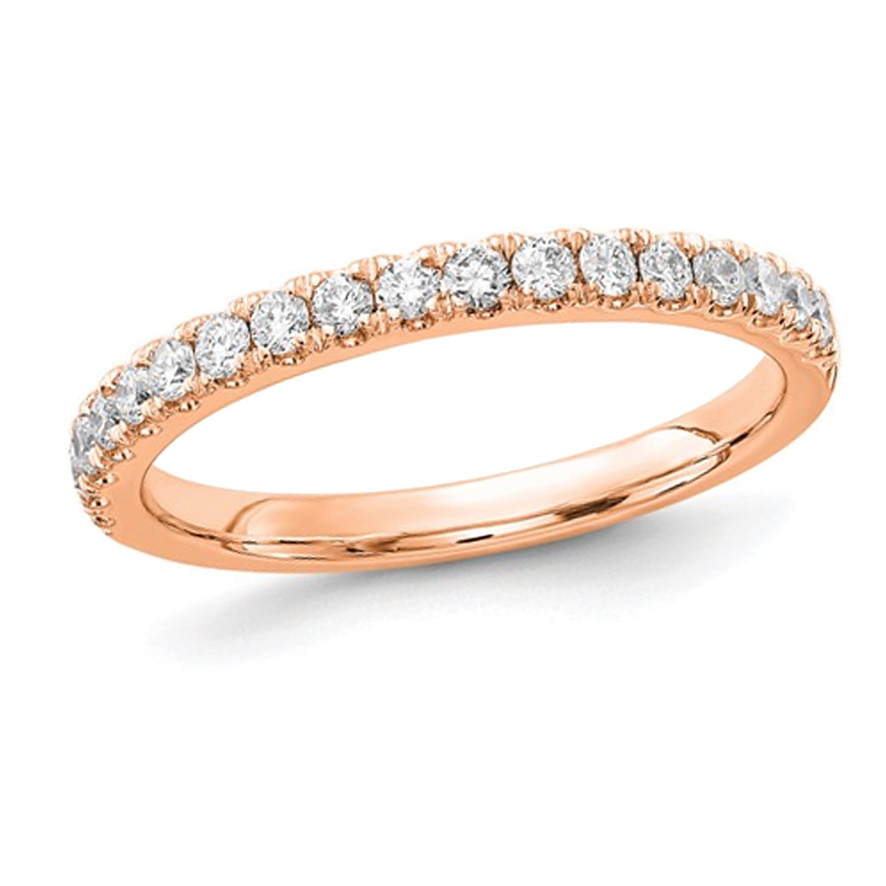 1/3 Carat (ctw E-FVS1-VS2) Lab-Grown Diamond Wedding Band Ring in 14K Rose Gold Image 1