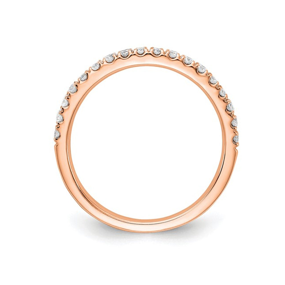 1/3 Carat (ctw E-FVS1-VS2) Lab-Grown Diamond Wedding Band Ring in 14K Rose Gold Image 2