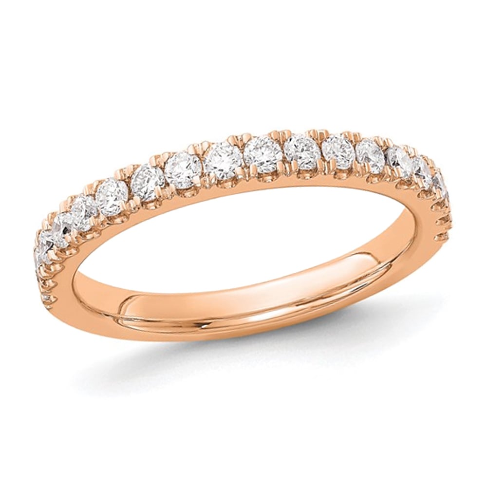 1/2 Carat (ctw E-FVS1-VS2) Lab-Grown Diamond Wedding Band Ring in 14K Rose Gold Image 1