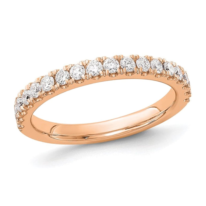 1/2 Carat (ctw E-FVS1-VS2) Lab-Grown Diamond Wedding Band Ring in 14K Rose Gold Image 1