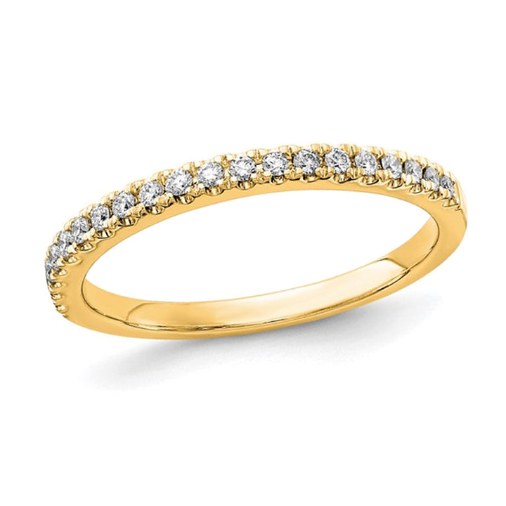 1/5 Carat (ctw E-FVS1-VS2) Lab-Grown Diamond Wedding Band Ring in 14K Yellow Gold Image 1