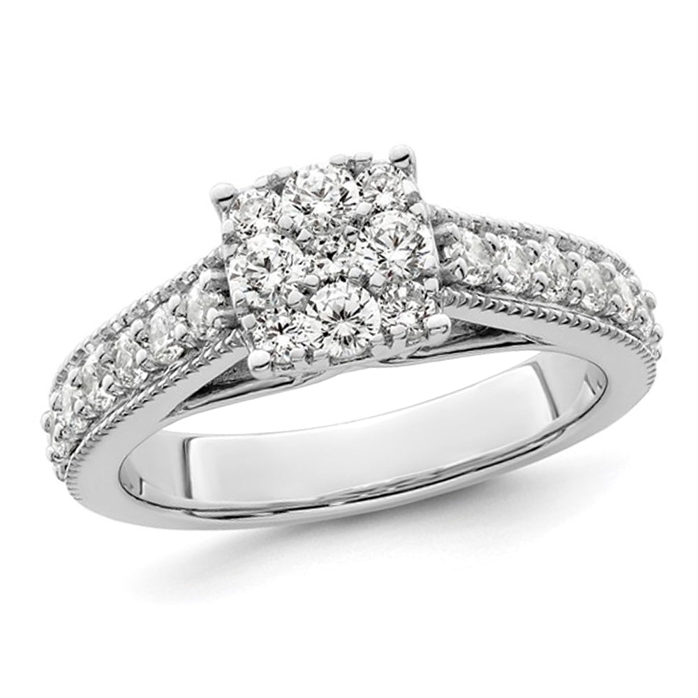 1.00 Carat (ctw SI1-SI2G-H-I) Lab-Grown Diamond Engagement Ring in 14K White Gold Image 1
