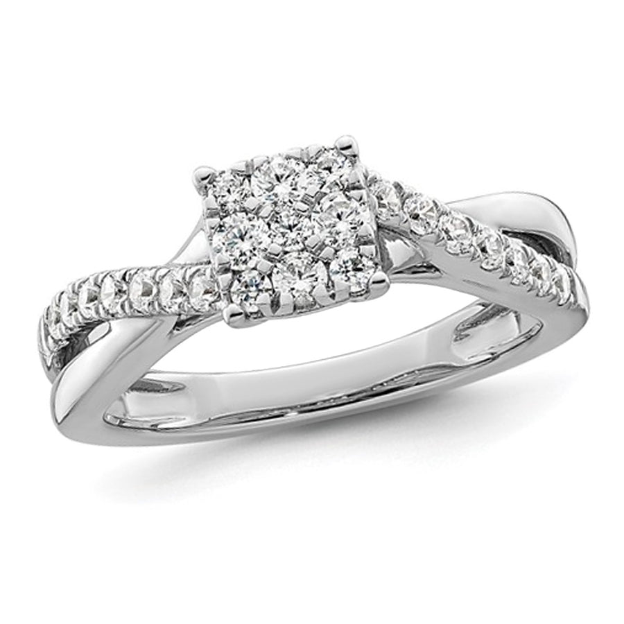 1/2 Carat (ctw SI1-SI2 G-H-I) Lab-Grown Diamond Engagement Ring in 14K White Gold (SIZE 7) Image 1