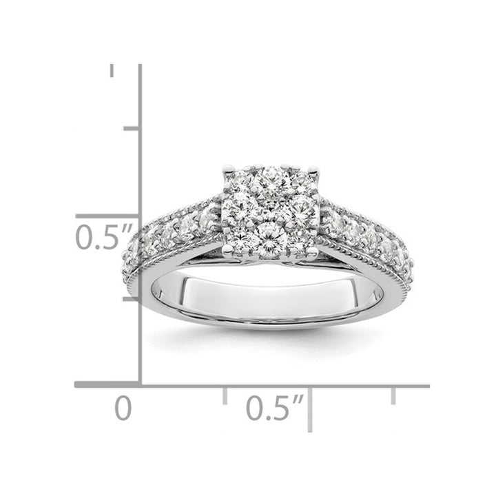 1.00 Carat (ctw SI1-SI2G-H-I) Lab-Grown Diamond Engagement Ring in 14K White Gold Image 3