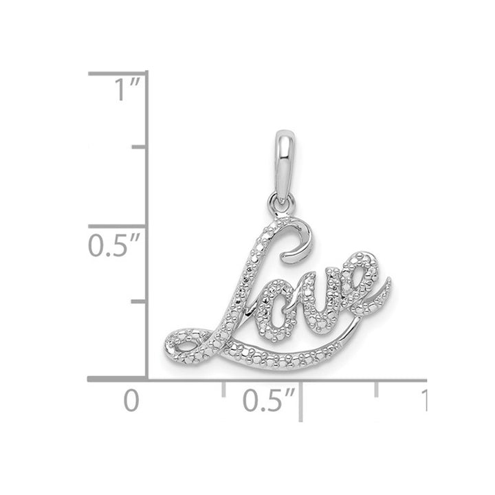 Sterling Silver LOVE Charm Pendant Necklace with Chain Image 2