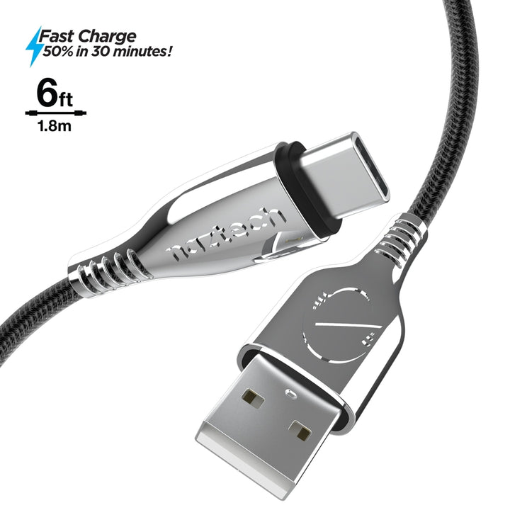 Naztech Titanium USB to USB-C Braided Cable 6ft Image 4