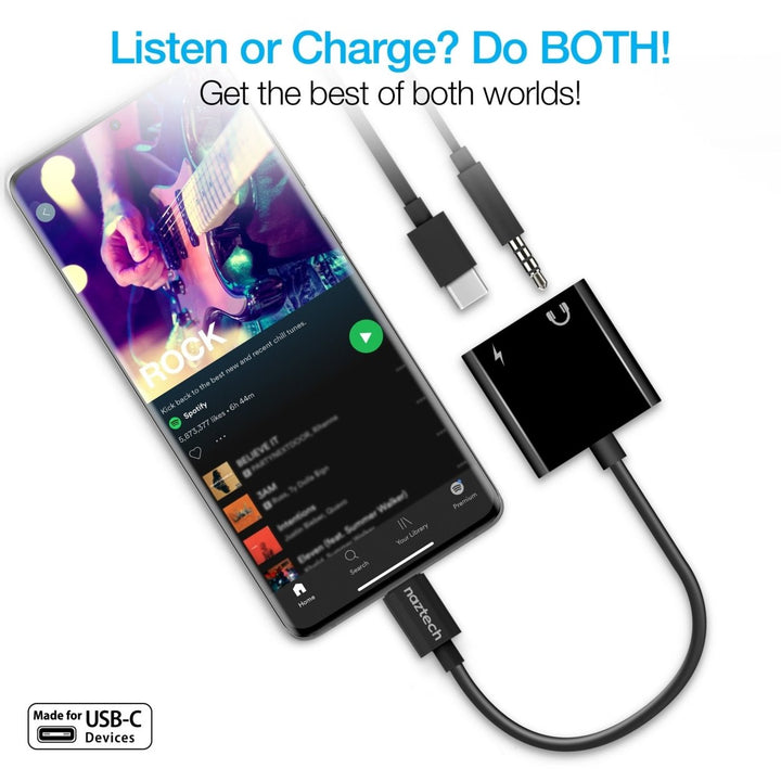 Naztech USB-C and 3.5mm Audio + Charge Adapter (15163-HYP) Image 2