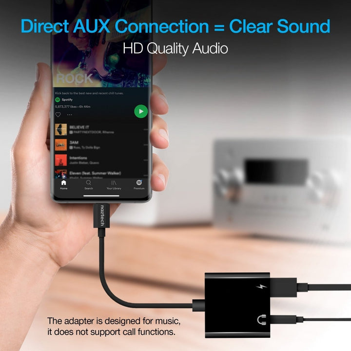 Naztech USB-C and 3.5mm Audio + Charge Adapter (15163-HYP) Image 4