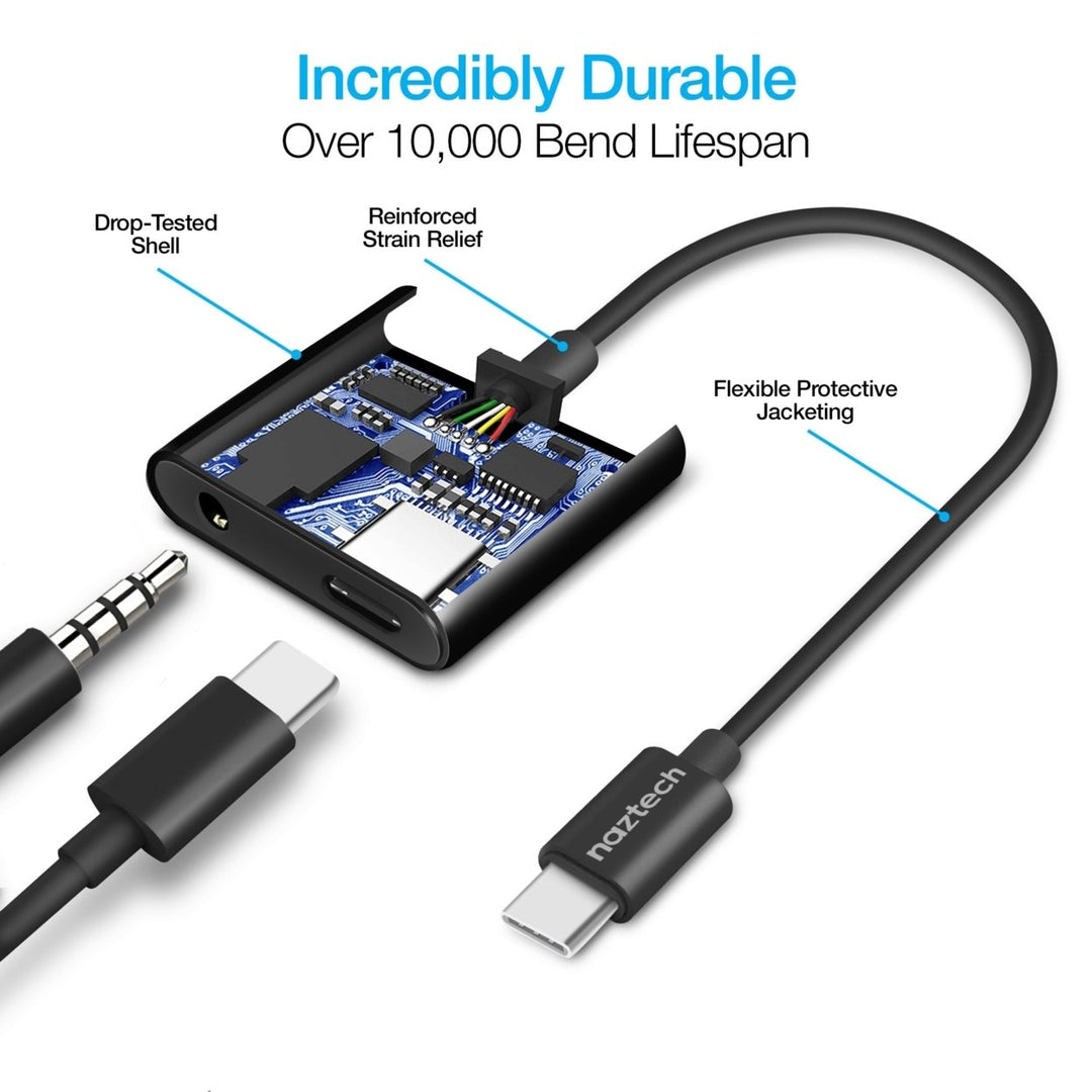 Naztech USB-C and 3.5mm Audio + Charge Adapter (15163-HYP) Image 6