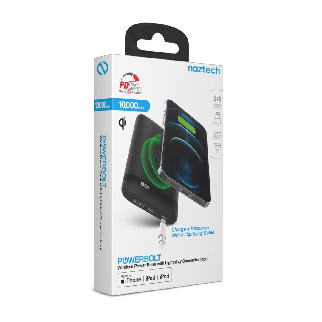 Naztech PowerBolt PD Wireless Power Bank with MFI Input (15509-HYP) Image 11