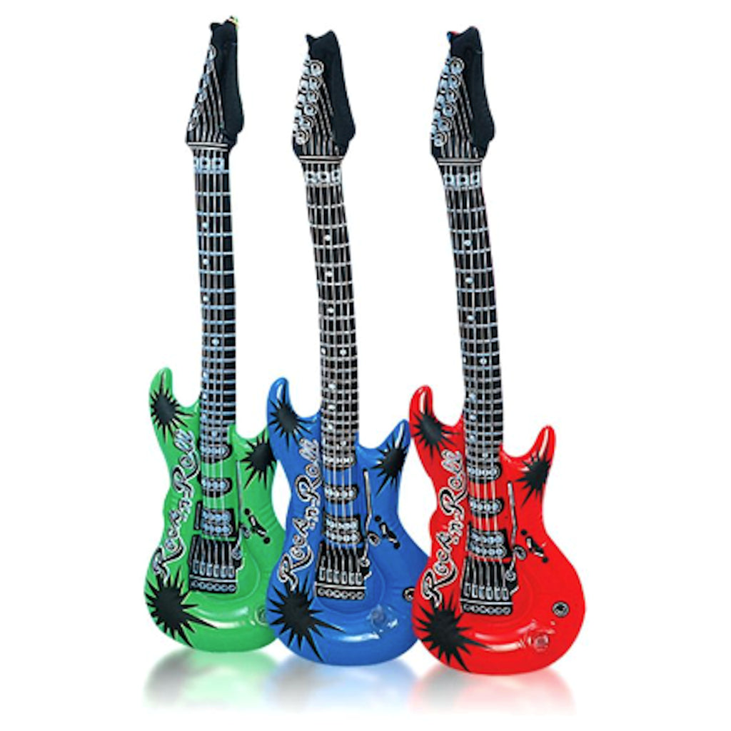 4 PACK  LARGE 42" INFLATABLE ROCK AND ROLL GUITARS  guitar inflate toy novelty Image 1