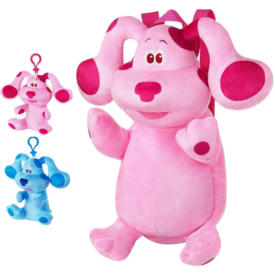 Blues Clues Magenta Plush Set Backpack Clip on Coin Purse Bundle Ornament Toy PMI International Image 1
