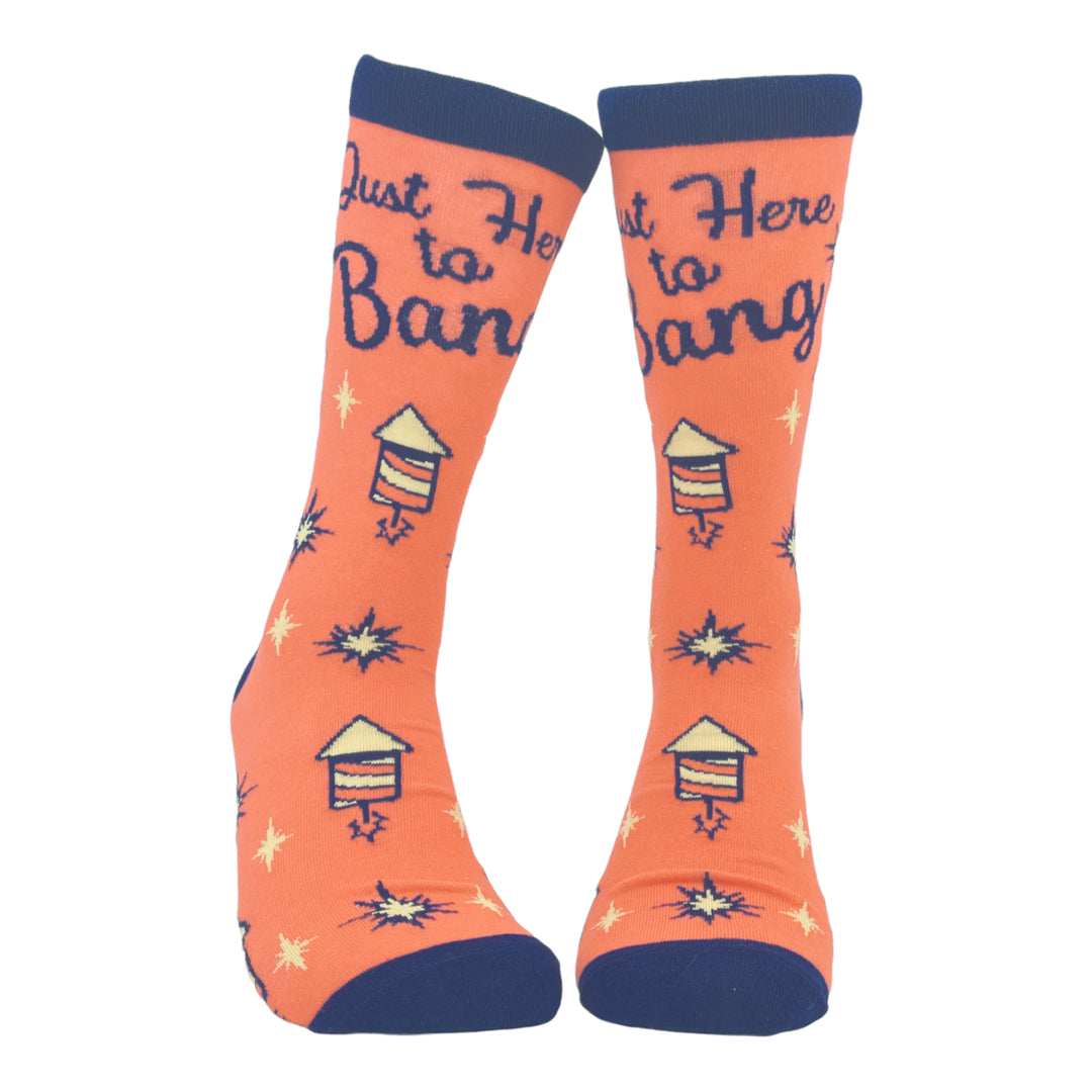 Mens Here To Bang Socks Funny 4th Of July Fireworks Sex Graphic Novelty Footwear Image 4