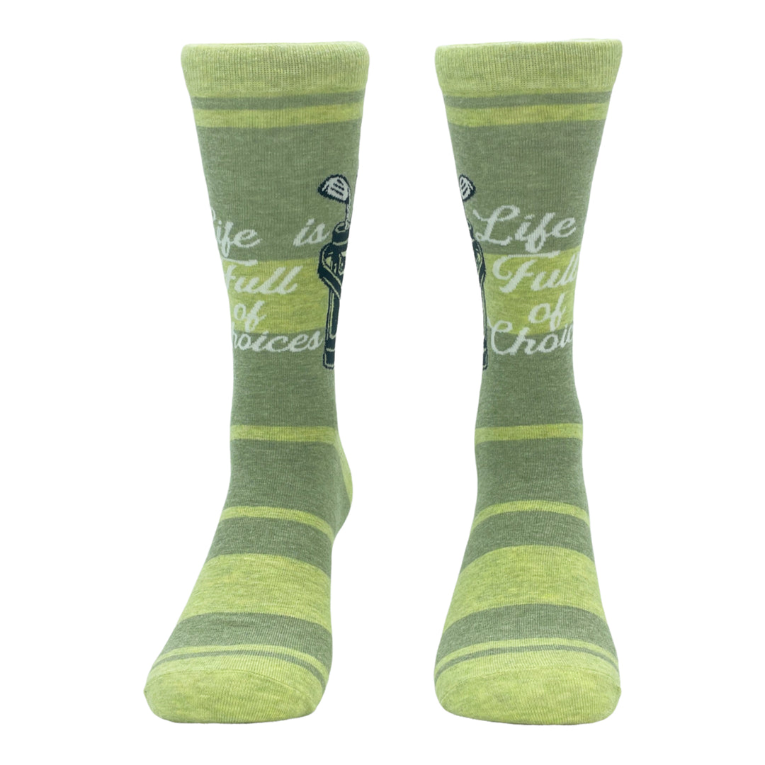 Mens Life Is Full of Choices Socks Funny Fathers Day Golf Clubs Novelty Golfing Footwear Image 4