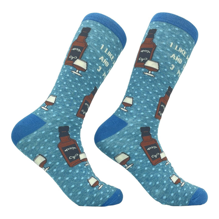 Mens I Like Whiskey And Maybe 3 People Socks Funny Liquor Cocktail Drinking Novelty Footwear Image 1