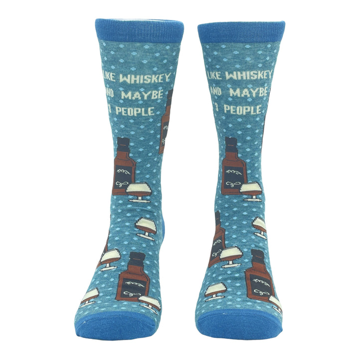 Mens I Like Whiskey And Maybe 3 People Socks Funny Liquor Cocktail Drinking Novelty Footwear Image 4