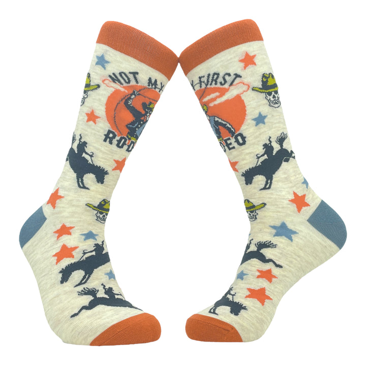 Mens Not My First Rodeo Socks Funny Cowboy Western Sarcastic Novelty Footwear Image 1