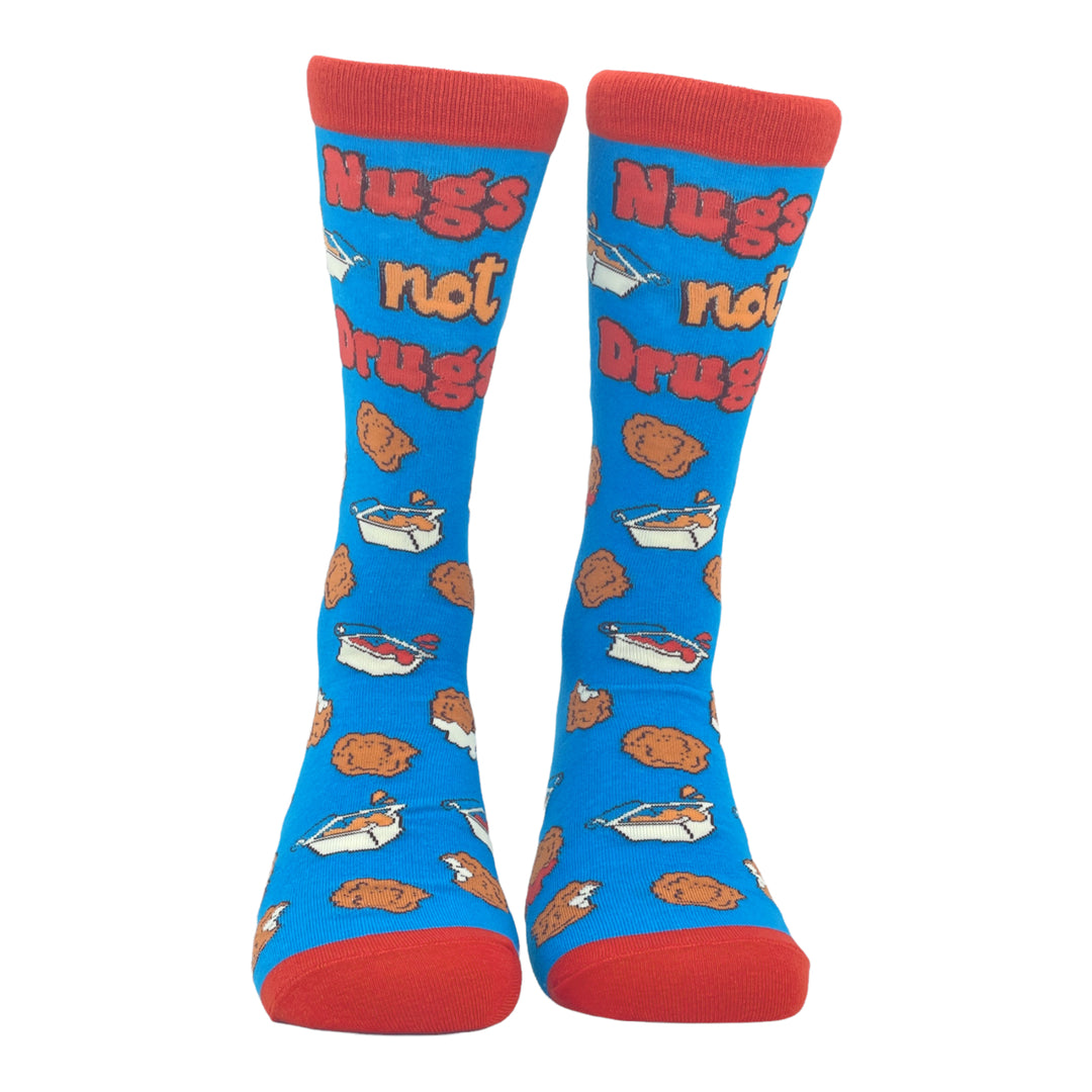 Mens Nugs Not Drugs Socks Funny Chicken Nuggets Fast Food Sauce Graphic Footwear Image 2