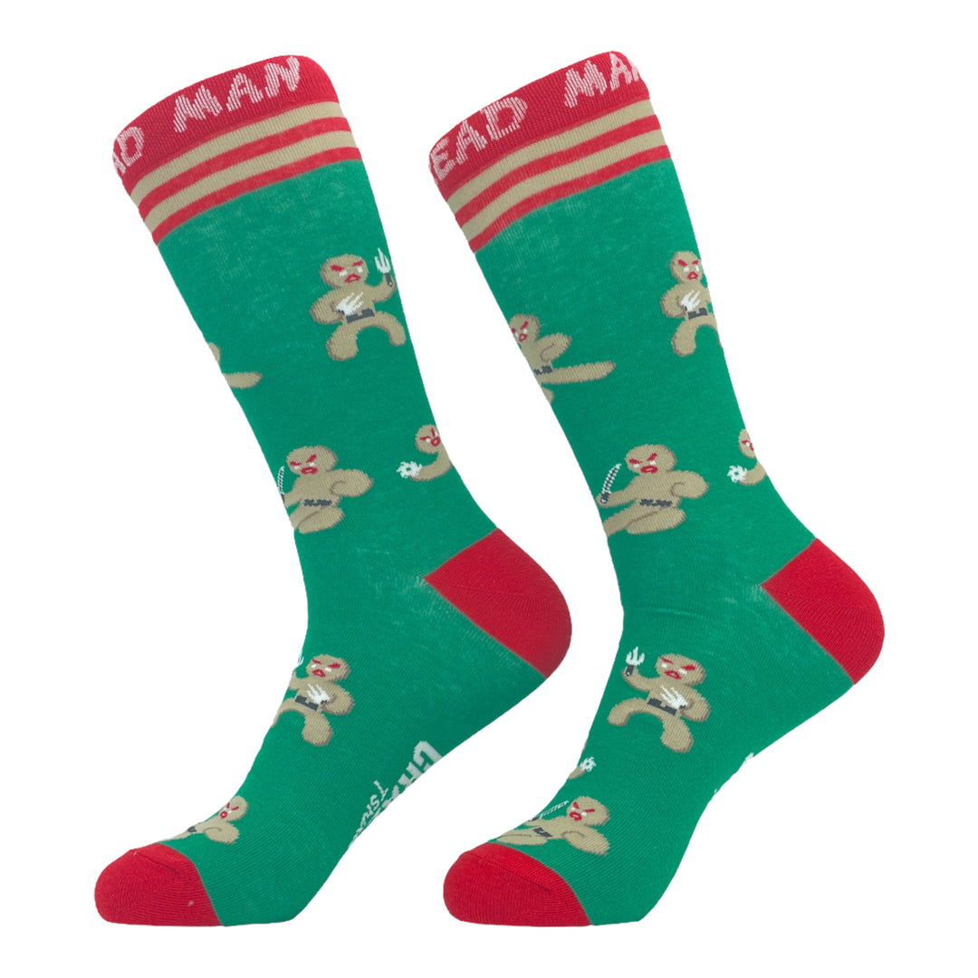 Mens Ninja Bread Man Socks Funny Gingerbread Christmas Ninja Novelty Footwear Image 2