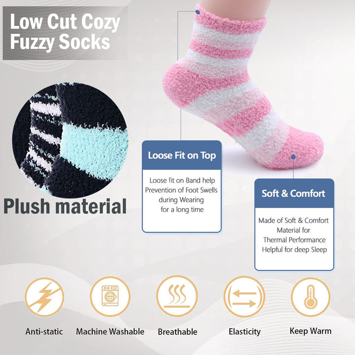 10-Pairs Womens Low Cut Soft Fluffy Cozy Fuzzy Plush Socks Image 4
