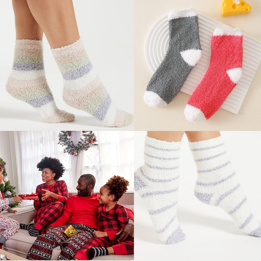 10-Pairs Womens Low Cut Soft Fluffy Cozy Fuzzy Plush Socks Image 9