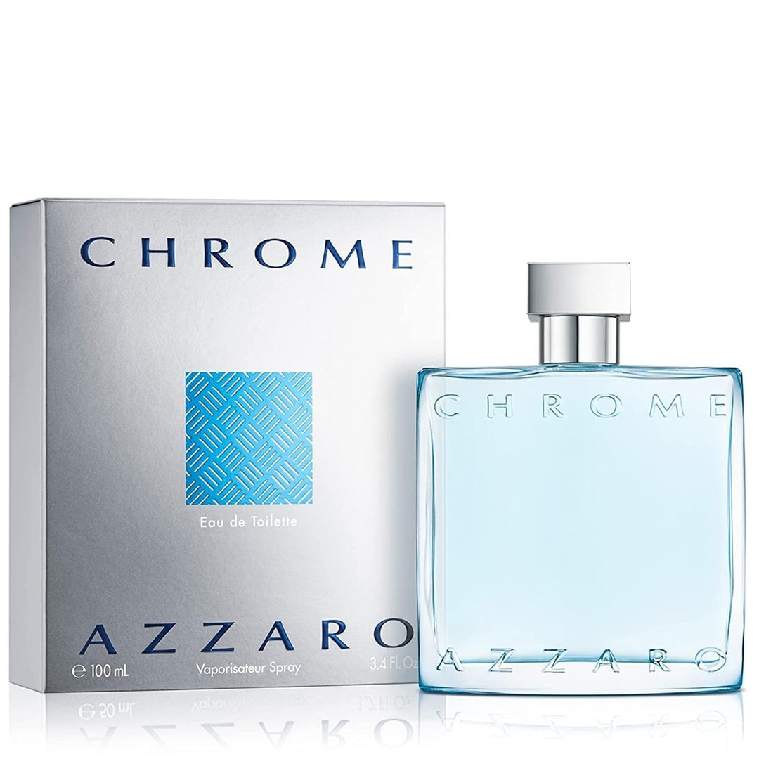 Azzaro Chrome Eau De Toilette 100ml Spray Fresh Citrus Woody Fragrance for Men Image 1