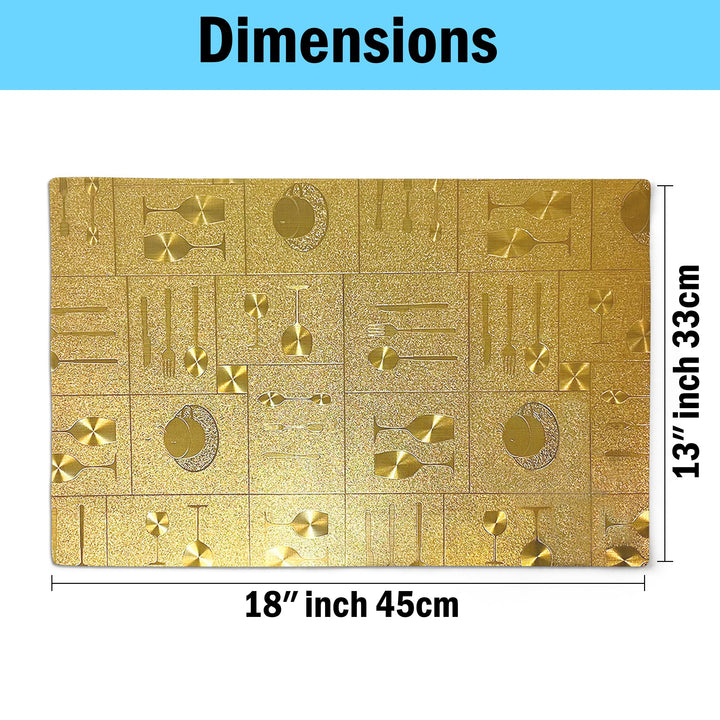 4-Piece: Non-Slip Heat Resistant Metallic Rectangular Place Mats for Dining Table 12 x 18" Image 12
